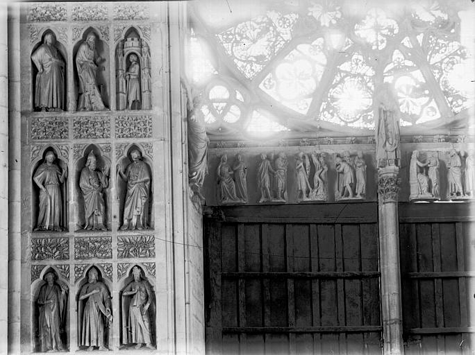 Cathédrale Notre-Dame Portail ouest, revers, niches, statues et linteau, Lajoie, Abel, 