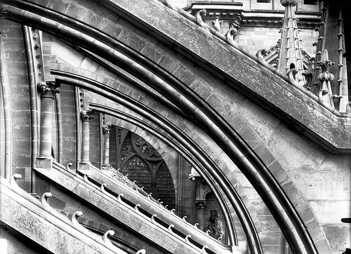 Cathédrale Notre-Dame Arcs-boutants de la nef, au sud, Lajoie, Abel, 