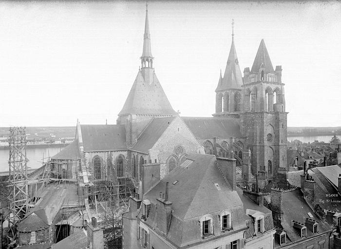 Eglise Saint-Nicolas-Saint-Lomer Ensemble nord vu du château, Durand, Jean-Eugène (photographe), 