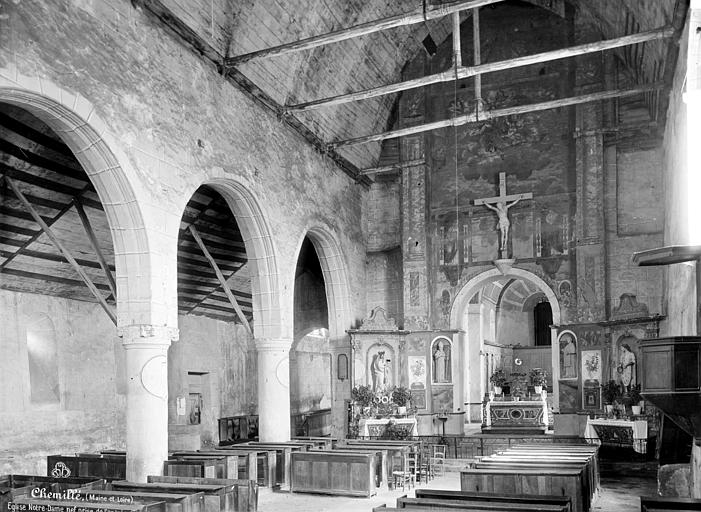 Eglise Notre-Dame Vue intérieure de la nef vers le choeur et le bas-côté nord, Mieusement, Médéric (photographe), 