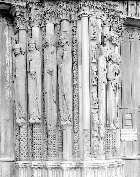 Cathédrale Façade ouest, ébrasements de la porte centrale et de la porte de droite, Durand, Eugène (photographe), 