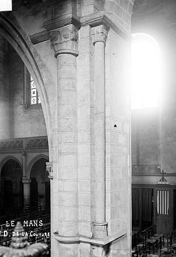 Abbaye de la Couture (ancienne) Eglise : Pilier de la nef, Robert, Paul (photographe), 