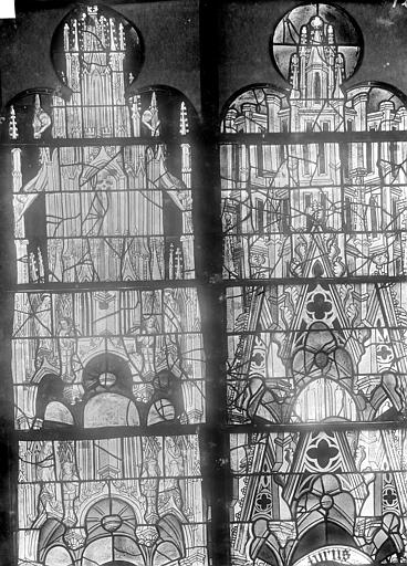 Cathédrale Saint-Julien Vitrail du transept nord, baie 13 : Dais au-dessus des apôtres, Durand, Jean-Eugène (photographe), 
