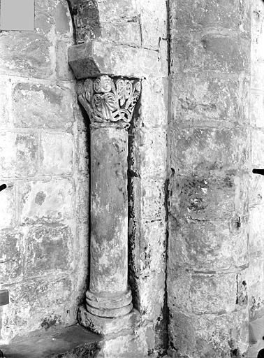 Eglise Saint-Jean de Montierneuf Arcatures de la nef : Une colonnette et son chapiteau, Gossin (photographe), 