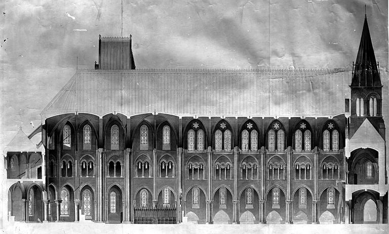 Abbaye Saint-Nicolas (ancienne) Dessin, église, Durand, Eugène (photographe), 75 ; Paris ; Médiathèque de l'Architecture et du Patrimoine