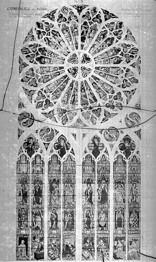 Cathédrale Saint-Julien Relevé de vitrail du transept nord, Durand, Jean-Eugène (photographe), 75 ; Paris ; Médiathèque de l'Architecture et du Patrimoine