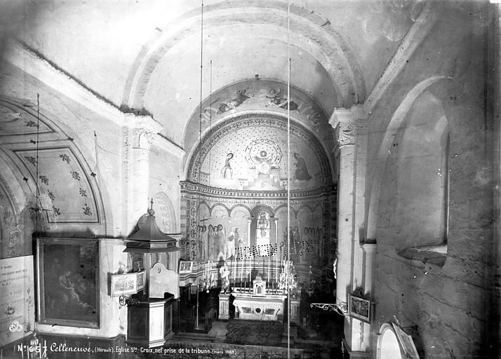 Eglise Sainte-Croix de Celleneuve Nef, vue de la tribune, Mieusement, Médéric (photographe), 