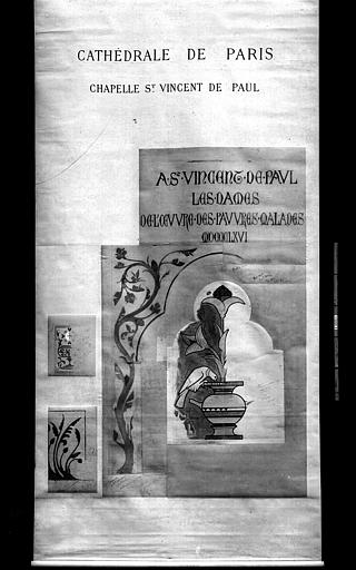 Cathédrale Notre-Dame Peintures murales d'après les dessins de Viollet-le-Duc, Durand, Eugène (photographe), 75 ; Paris ; Médiathèque de l'Architecture et du Patrimoine