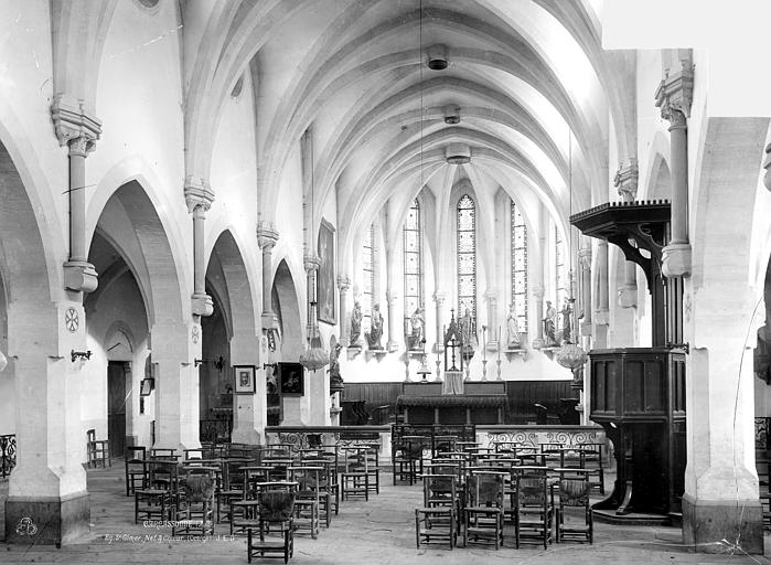 Eglise Saint-Gimer Vue intérieure de la nef vers le chœur, Durand, Jean-Eugène (photographe), 