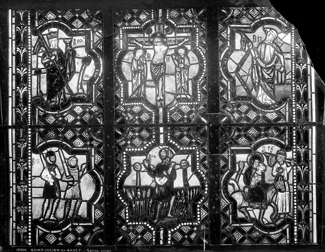 Eglise Vitrail : scènes de la vie du Christ, Les Deux Lois, Leprévost (photographe), 