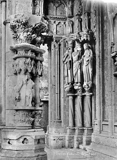 Cathédrale Notre-Dame Portail gauche de la façade nord : statues-colonnes du piédroit gauche, Mieusement, Médéric (photographe), 