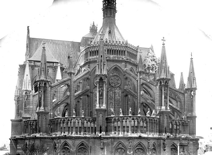 Cathédrale Notre-Dame Abside, prise du lycée de Jeunes-Filles, Lajoie, Abel, 