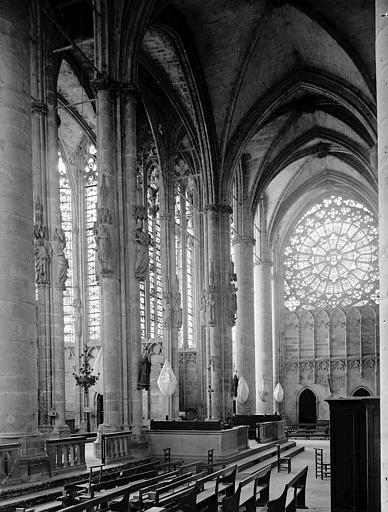 Eglise Saint-Nazaire Transept côté sud et rose, Enlart, Camille (historien), 
