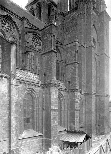 Eglise Saint-Nicolas-Saint-Lomer Façade nord : Travée de la nef et base du clocher, Durand, Jean-Eugène (photographe), 