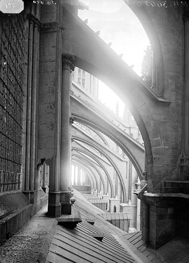 Cathédrale Notre-Dame Arcs-boutants de la nef, au nord, Lajoie, Abel, 