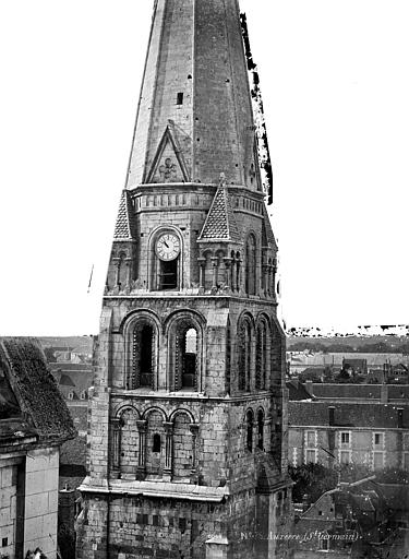 Abbaye Saint-Germain (ancienne) Eglise, clocher, Durand, Eugène (photographe), 