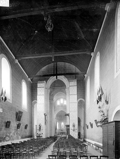 Eglise collégiale Saint-Germain Vue intérieure de la nef vers le choeur, Heuzé, Henri (photographe), 