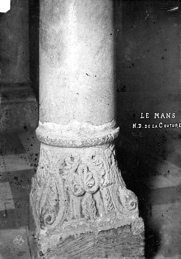 Abbaye de la Couture (ancienne) Eglise : Base d'un pilier de la crypte, Robert, Paul (photographe), 