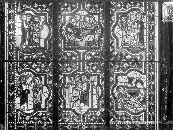 Eglise Vitrail : scènes de la vie du Christ, Leprévost (photographe), 