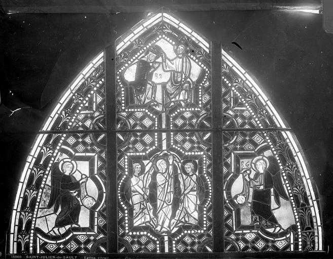 Eglise Vitrail : Couronnement et Ascension de la Vierge, Leprévost (photographe), 